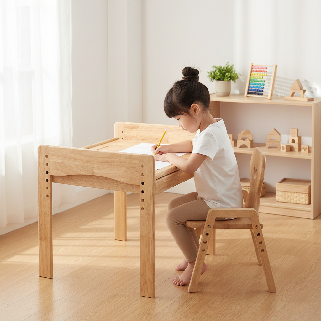 Why an Adjustable Solid Wood Kids Desk and Chair Set Is a Must-Have for Growing Children