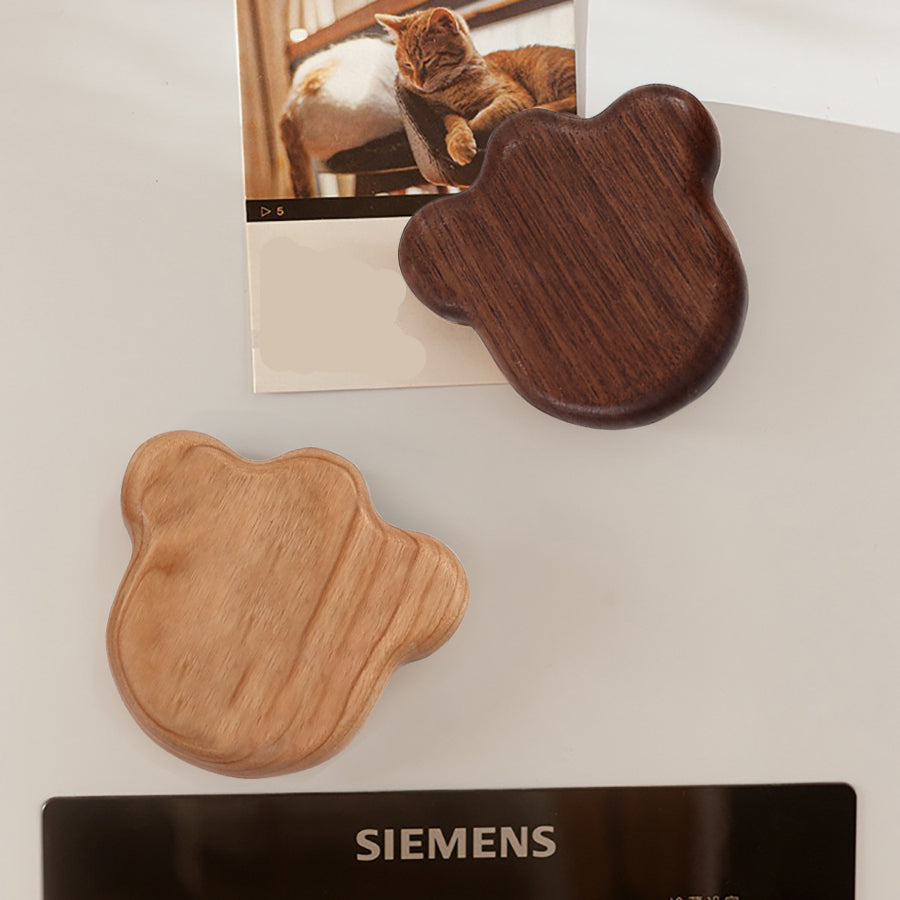 Magnetic Wooden Bottle Opener - Cute Bear Fridge Magnet & Beer Opener