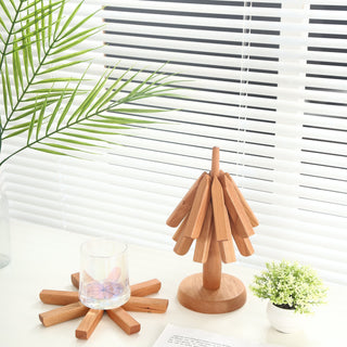 Tree Shape Wooden Trivets for Hot Dishes