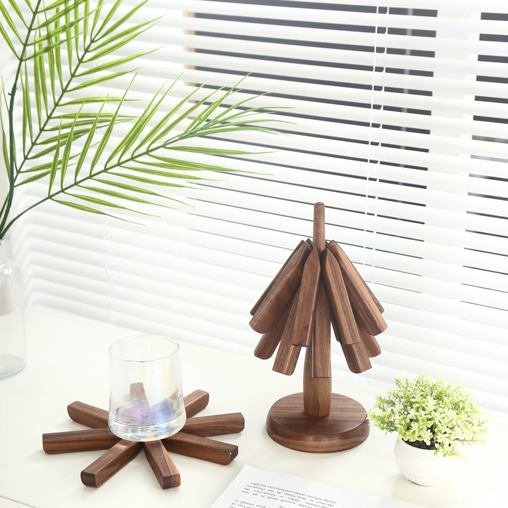 Tree Shape Wooden Trivets for Hot Dishes