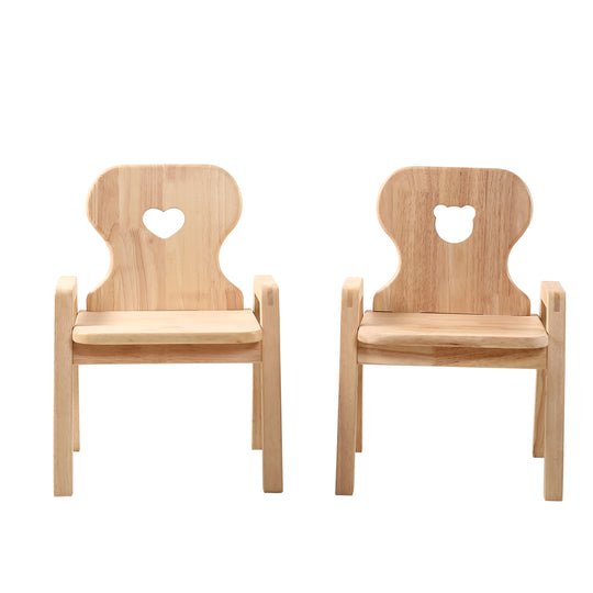 Solid Wood Children's Chair (Heart Pattern or Little Bear Pattern)
