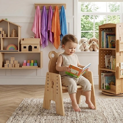 Frog backrest adjustable kids desk chair for a home learning space