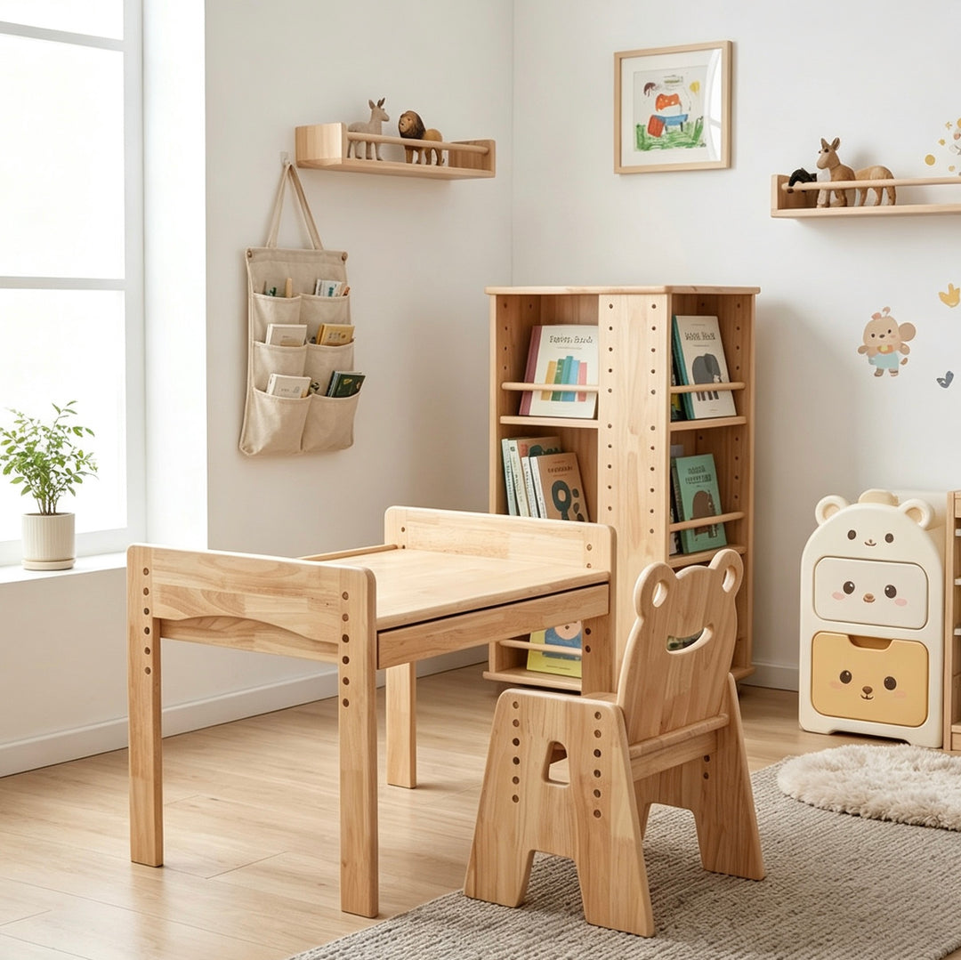 July Forest kids desk in a playroom for drawing, crafts, and homework