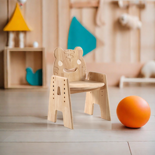 montessori-wooden-kids-chair-front-view-tiger