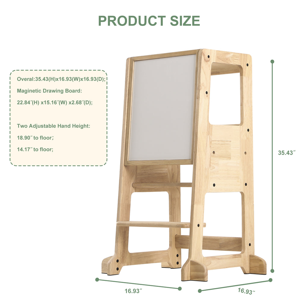 Wooden Adjustable Kids Kitchen Learning Stool