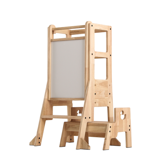 wooden toddler step stool tower