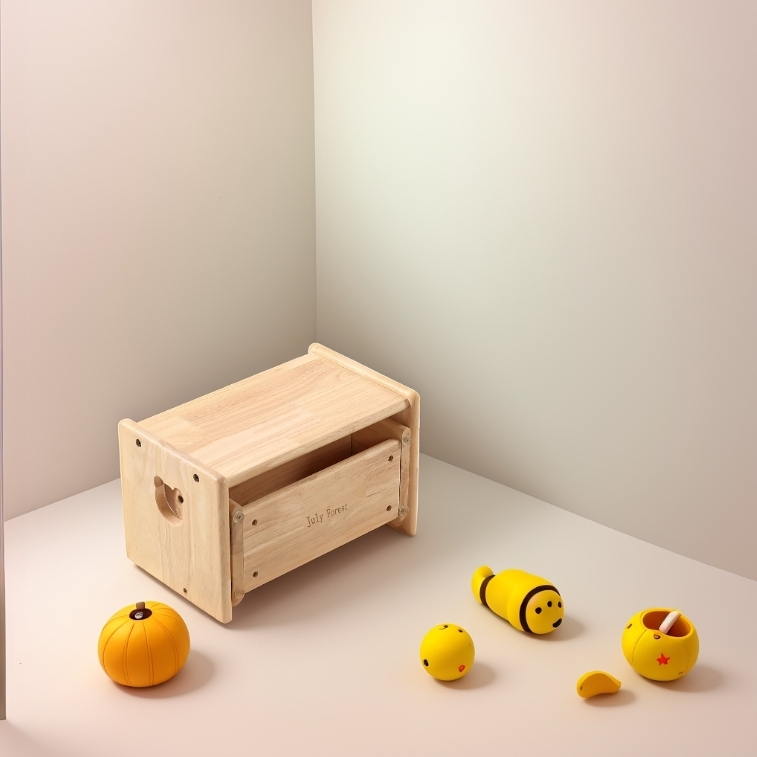 Solid Wood Children's Footstool
