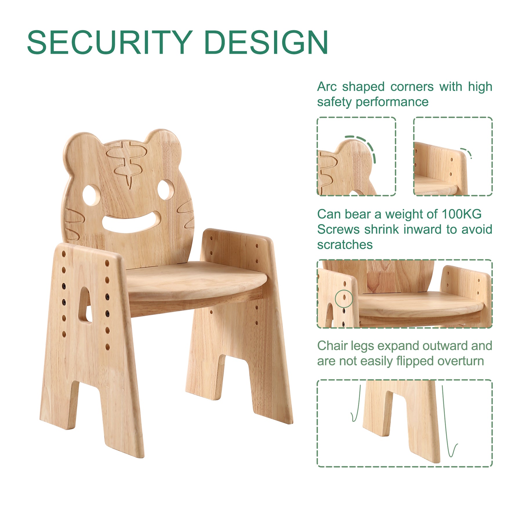 Adjustable Wooden Chair for Kids (Tiger) – July Forest
