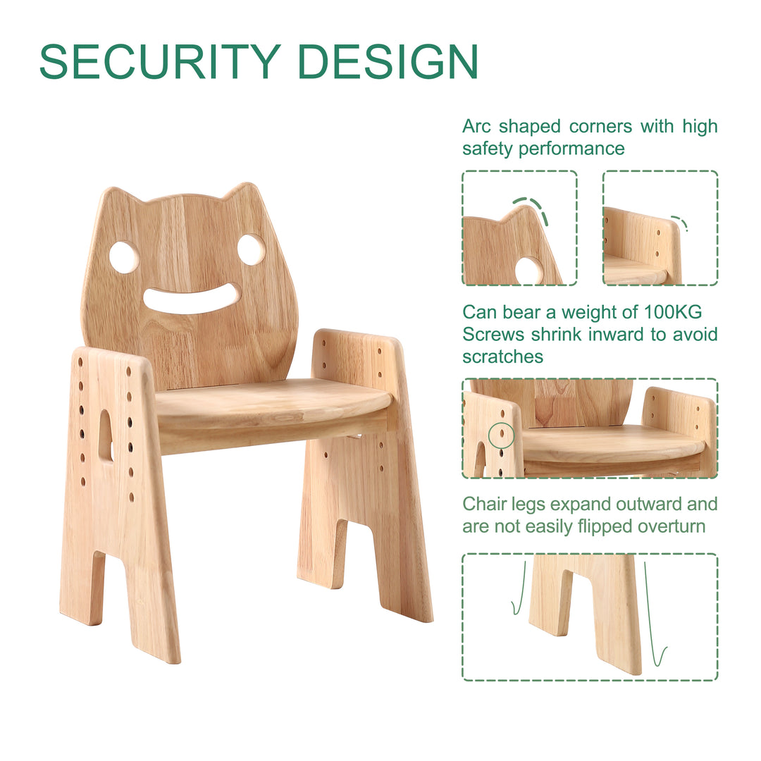 wooden kids chair details