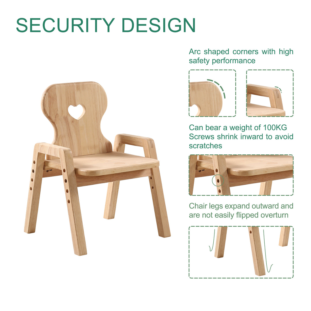Wooden Kids Chair (Heart)
