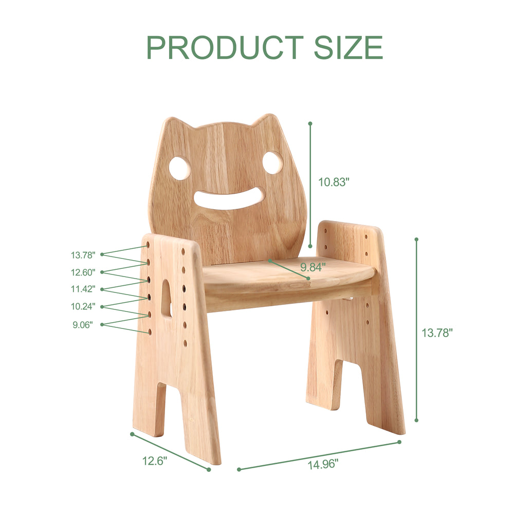 wooden kids chair size